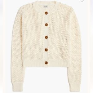 J. Crew Factory Crochet Cardigan Sweater - ivory